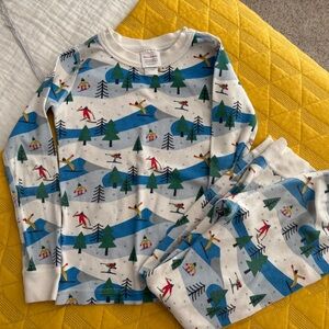 Hanna Andersson Blue and Green Ski Adventure Pajamas